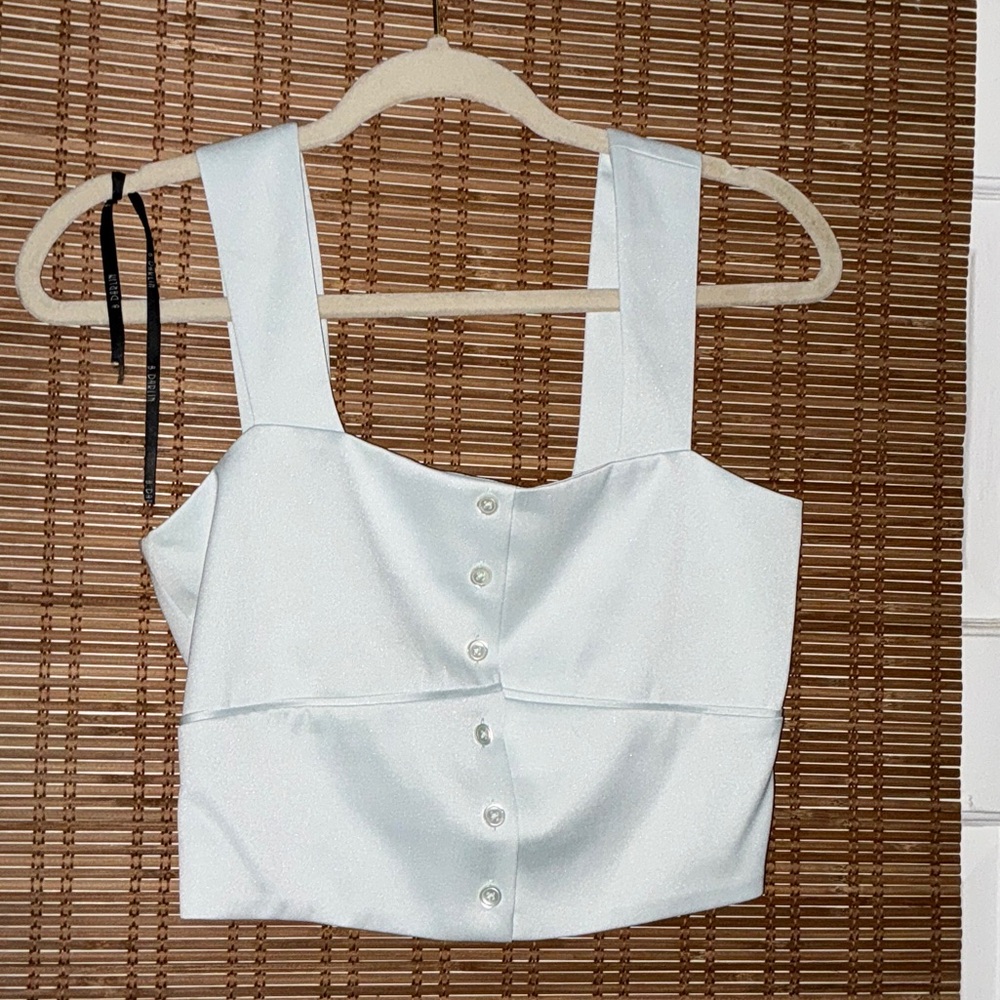 The Kooples White Buttoned Crop Top